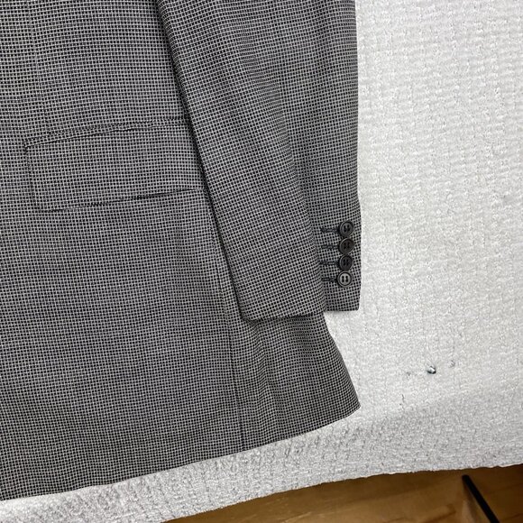 Canali Italy Blue Label Super 130 White / Black Abstract AOP Two Button Suit 54L - Picture 7 of 16